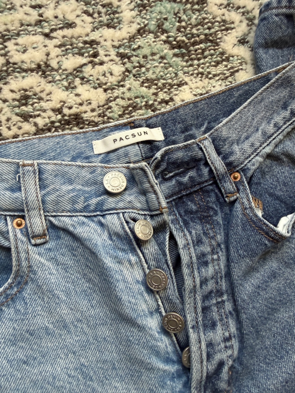 Pacsun Eco Two-Tone Blue Dad Jeans - Picture 7 of 9